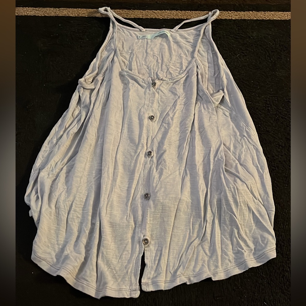 Women's Light Gray Button-Up Top